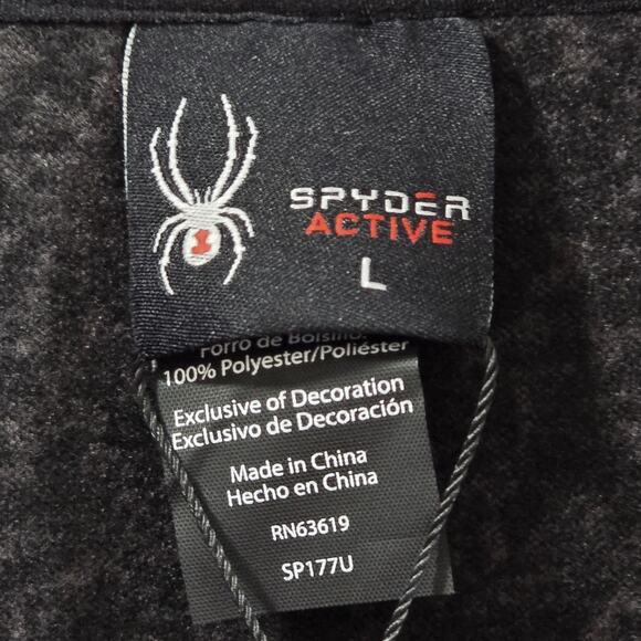 Spyder Active Womens Black Fleece Pullover Jacket Size L Half Zip Warm Stretch - Picture 6 of 14